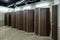 Public toilet interior decorative wooden doors