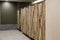 Public toilet interior decorative wooden doors