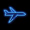 Public Transport Airplane neon glow icon illustration