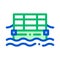 Public Transport Cable Ferry Vector Thin Line Icon