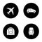 Public transport glyph icons set