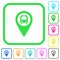 Public transport GPS map location vivid colored flat icons