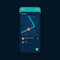 Public transport tracking app smartphone interface vector template