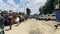 Public transport vehicles matatus in a street in Nairobi