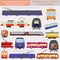 Public transportation infographics. Tram, trolleybus; subway
