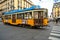 Public transportation in Milan city , Italy