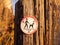 Public walking wooden sign post dog sign please keep your dog on