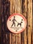 Public walking wooden sign post dog sign please keep your dog on