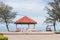 A Public waterfront pavilion which is a popular tourist destination near the mermaid at Samila beach, Songkhla Province, Thailand