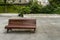 Public wood bench