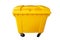 Public yellow trash can, recycle or rubbish bin isolated on white, clipping path