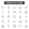 Publicity line icons, signs, vector set, outline illustration concept