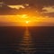 Publish Aerial view of golden sunset sky over the sea