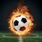 Publish Soccer ball engulfed in flames symbolizes passion and energy