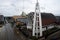 pucallpa peru, plaza de armas with day monument