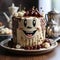 Pudding Face Cake: A Mouse-themed 2d Cake With Textured Splashes