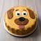 Pudding Face Cake: A Playful 2d Cake With A Yellow Dog Design