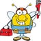 Pudgy Bee Plumber With Wrench And Tool Box