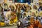 Puebla, Mexico - November 1st, 2019:group of dancers of tecuanes gathered at the entrance of the pantheon of acatlan after the