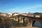 Puente de la Reina\'s bridge leads the way to Estella village at the beginning of the 5th stage of the Camino de Santiago