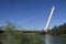 The Puente del Alamillo was crossing the Guadalquivir river in Seville.The bridge was built to connect with the large and deserted