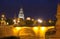 Puente Viejo and Cathedral in night. Murcia