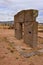 The Puerta de Sol Gateway of the Sun of the Kalasasaya, at the Tiwanaku archeological site, near La Paz, Bolivia