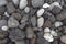 Puerto de la Cruz. Stone piles Cairns on Playa Jardin, Peurto de la Cruz, Tenerife, Canary Islands, Spain. Texture of stones on