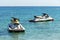 Puerto Gallera, Sabang, Philippines - April 4, 2017: Two jet ski in the sea. Water activities on White beach