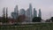 Puerto Madero skyline and traffic on new Paseo del Bajo vial corridor