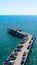 Puerto Maguillines, maule, constitucion chile. Aerial view with drone vertical photo of the port