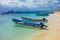 Puerto Morelos, Mexico - January 10, 2018: Close up of couple of boats in a beautiful turquoise water in Puerto Morelos