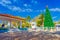 Puerto Morelos, Mexico - January 10, 2018: Outdoor view of a huge christmast tree in the park in Puerto Morelos, Yucatan