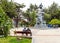 PUERTO NATALES, CHILE - JANUARY 11, 2018: View of the monument to Ferdinand Magellan aka Fernando de Magallanes.