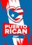 Puerto Rican Day. National happy holiday. Festival and parade. Independence and freedom. Puerto Rico flag. Latin american