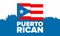 Puerto Rican Day. National happy holiday. Festival and parade. Independence and freedom. Puerto Rico flag. Latin american