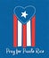 Puerto Rican flag with blue area forming a heart shape.