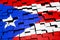 Puerto Rico flag background formed from digital mosaic tiles, 3D rendering