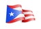 Puerto Rico flag in the wind. Flag on white vector illustration