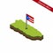 Puerto Rico Isometric map and flag. Vector Illustration