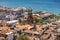 Puerto Vallarta and the Nuestra SeÃ±ora de Guadalupe church from the hills above, Puerto Vallarta, Jalisco, Mexico