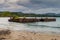 PUERTO VIEJO DE TALAMANCA, COSTA RICA - MAY 16: People on a rusty pontoon in Puerto Viejo de Talamanca village, Costa R