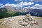 Puez Odle mountain range viewed from Mount Pic above Raiser Pass, Val Gardena