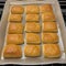 Puff pastries browning in the oven