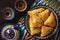 Puff pastries with meat samosa - traditional uzbek and indian pasrty.