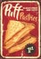 Puff pastries vector vintage ad