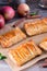 Puff pastry apple pastry turnovers for dessert