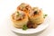 Puff pastry with mushroom, cream and chicken