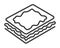 Puff pastry or pastry sheet breads line art vector icon for apps and websites