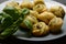 Puff pastry rolls with italian pesto filling